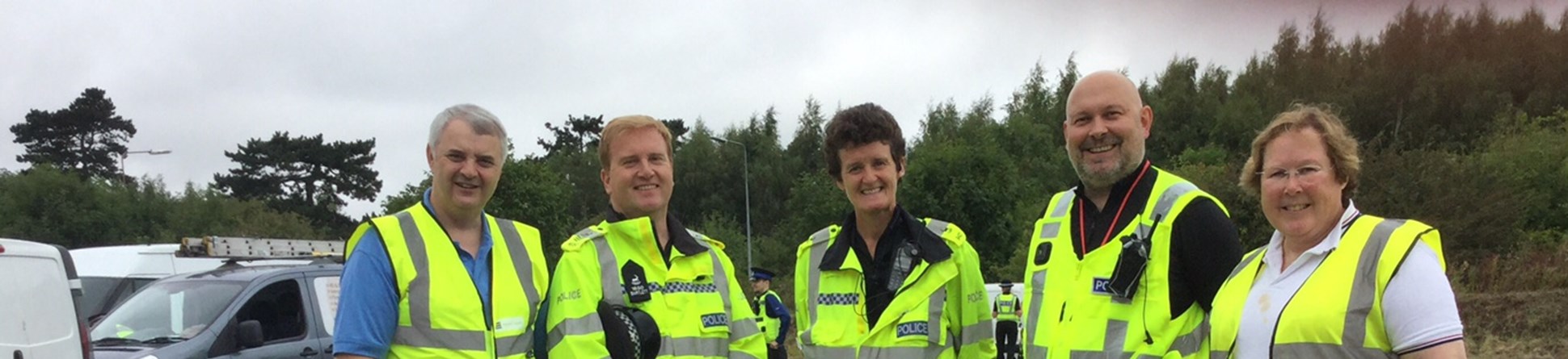 Image showing police officers and Historic England staff working on a heritage crime initiative.