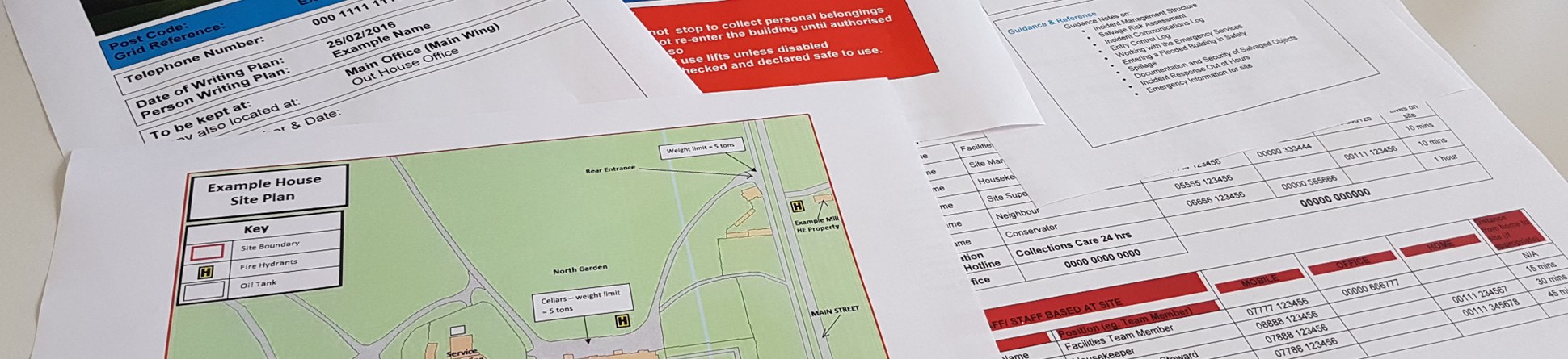 A collection of printed Emergency Response Plan templates