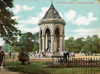 Old postcard showing image of Victoria Park