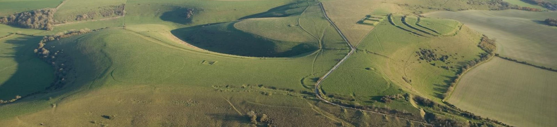 Aerial view of open landscape